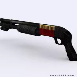 3DRT - Modern Firearms Animated - Shotgun Mossberg 500 Cruiser Low-poly  3D model