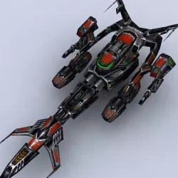 3DRT - Sci-Fi Fighters Fleet  - Fighter 1  Low-poly  3D model