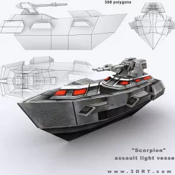 3DRT - Sci-Fi Naval Vessel - Scorpion Low-poly  3D model