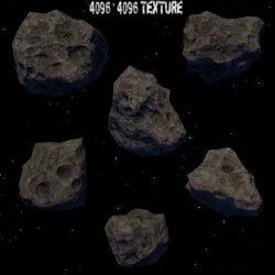 astroid set Low-poly  3D model