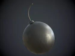 Black Cartoon Bomb 3D model