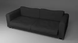 Black Fabric Couch Sofa 3D model