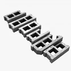 Cinder Block Set Low-poly  3D model