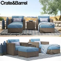 Crate and Barrel Ventura Lounge Collection - Set II 3D model