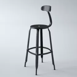 FRENCH T BACK BARSTOOL MATTE BLACK Restoration Hardware 3D model