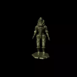 Garrus Character statue from Mass Effect series Low-poly  3D model