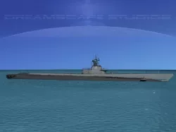 Gato Class Submarine SS-213 USS Greenling 3D model
