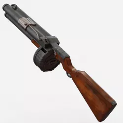 Gun Steampunk  Low-poly  3D model