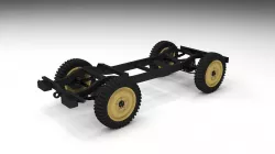 Jeep Willys Chassis Low-poly  3D model