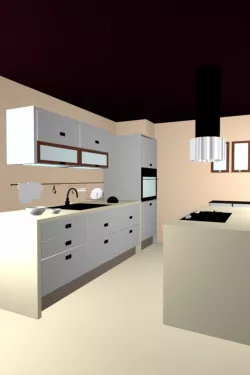 kitchen designe on blender 3D model