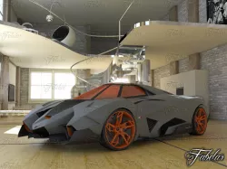 Lamborghini Egoista and Environment 3D model