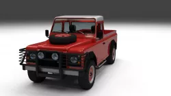 Land Rover Defender 110 Pick Up w interior 3D model