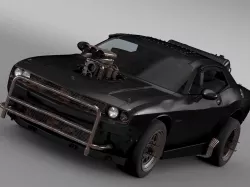 Mad Max Fight Interceptor Dodge Challenger 2015 3D model