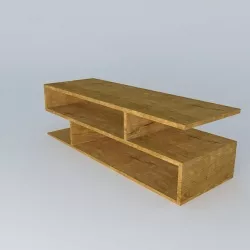 Modern coffee table wooden 3D model