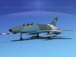 North American F-100D Super Sabre V02 USAF 3D model