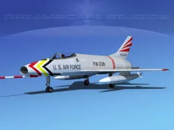 North American F-100D Super Sabre V03 USAF 3D model