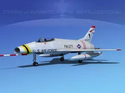 North American F-100D Super Sabre V04 USAF 3D model