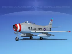 North American F-86 Sabre Jet V08 Ma ANG 3D model