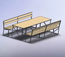 Outside area lunch table and bench