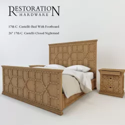 Restoration Hardware 17th C Castello Bed With Footboard  3D model
