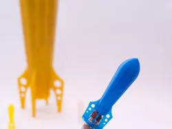 Retro Rocket Pencil Case