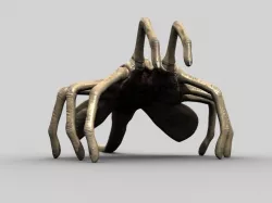 Rigged Alien Xenomorph Facehugger and Egg 3D model