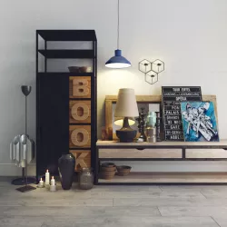 Set for interior decoration in the style of a loft 3D model