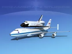 Space Shuttle Challenger Transport LP 1-2 747 3D model