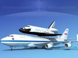 Space Shuttle Challenger Transport MP 2-2 747  3D model