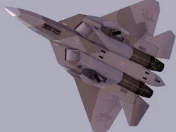 Sukhoi T-57 PAK-FA stealth fighter jet Low-poly  3D model