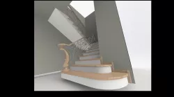 The full version of the stairs with stainless steel handrail