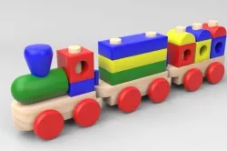 Train Wood Toy 3D model