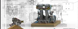 Vertical Twin Steam Engine With Reverse Gear