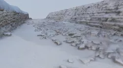 Bedrock and rubble near Pyramid of Khafre - 2019