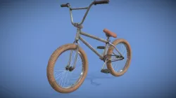GRAY BMX BIKE with Brown Leather Seat (ANIMATED)