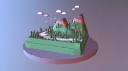 Mini low-poly landscape.