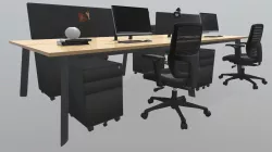 Switch 4P Workstation Black Legs
