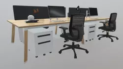 Switch 4P Workstation Natural Legs