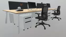 Switch 4P Workstation White Legs