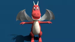 cartoon fiery dragon