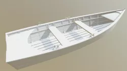 Flat bottom rowing boat
