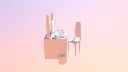 lowpoly computer desk