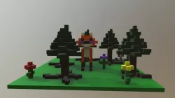 Pixelated Fox And Forest