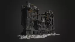 destroyed building