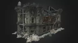 destroyed building