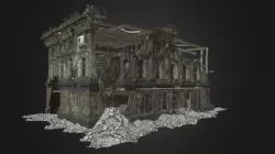destroyed building