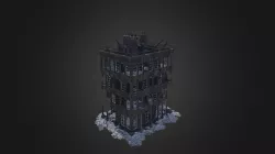 destroyed building