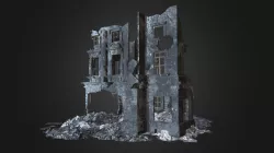 destroyed building