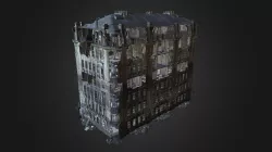 destroyed building