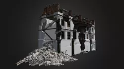 destroyed building